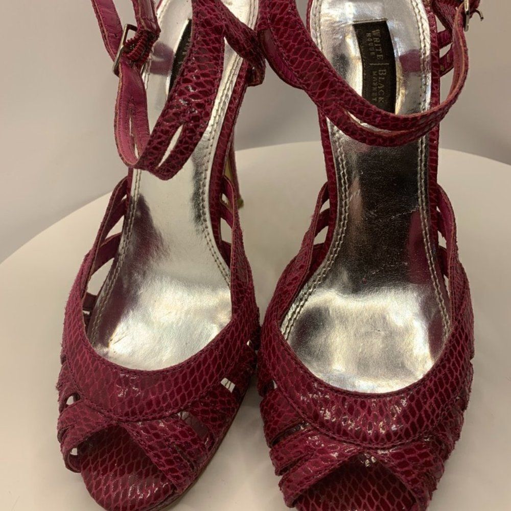 White House Black Market Pink Snakeskin Slingback 4.5 Heel - Picture 2 of 6
